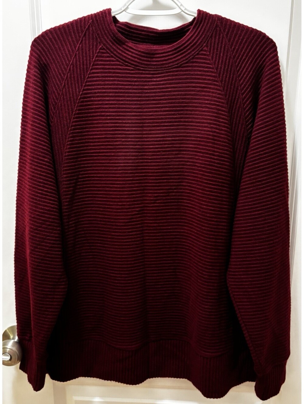 Women’s Simply Vera Vera Wang Ribbed Knit Cozy Side Slit Sweater Burgundy Size M